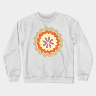 Retro Flower in buttercream, orange, gold and purple Crewneck Sweatshirt